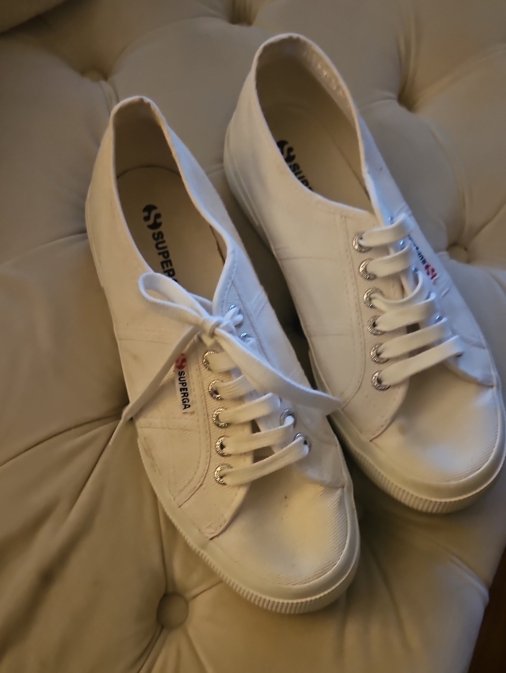Superga White Low-Top Canvas Sneakers